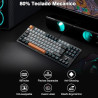 TERPORT TR95 TKL Teclado Mecánico Español de 88 Teclas, Teclado Gamer de Retroiluminación Azul y Luces RGB Laterales
