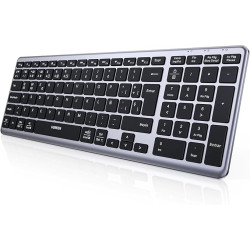 UGREEN Recargable Teclado Inalámbrico Español con Cable USB-C, Bluetooth & 2.4G