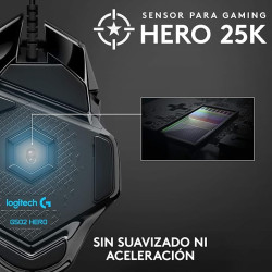 Logitech G502 Hero Mouse Gaming con Cable, Sensor Hero 25K, LIGHTSYNC RGB, Peso Ajustable, 11 Botones programables